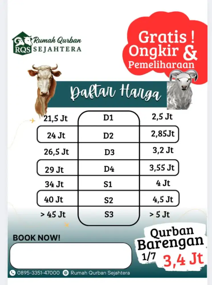 Tersedia sapi dan domba untuk hewan qurban