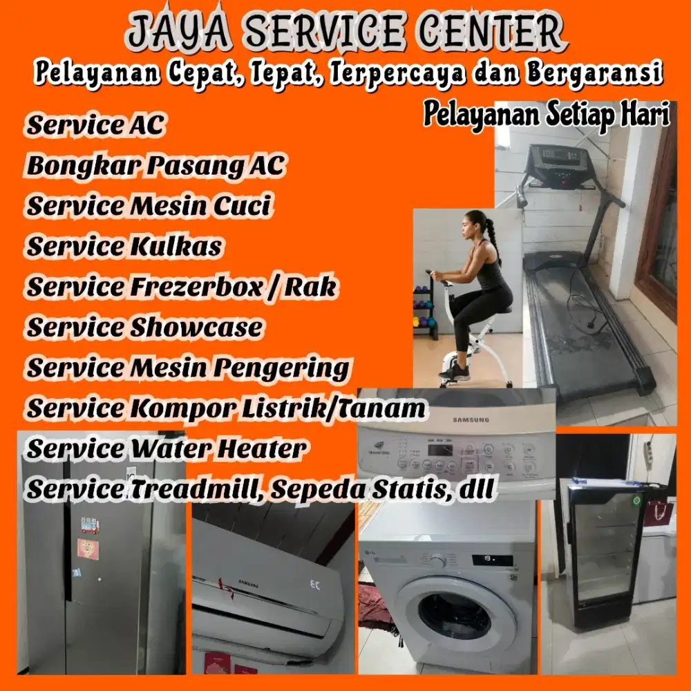 Service Mesin Cuci AC Bongkar Pasang AC Servis Kulkas Frezer Treadmill