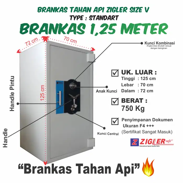 Brankas ZIGLER INTERNATIONAL berbagai ukuran Safe Deposit Cash box