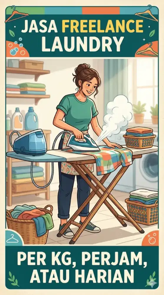 Jasa Freelance nyetrika dan bersih bersih