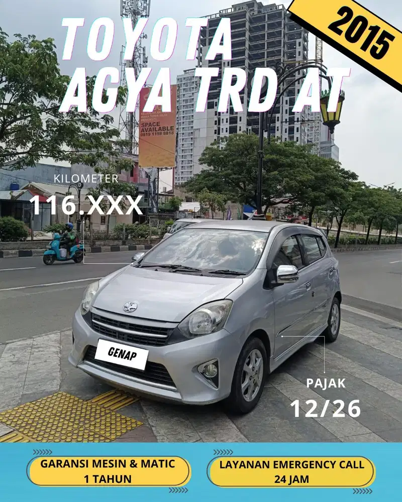 TOYOTA AGYA G TRD AT MATIC 2015 GENAP