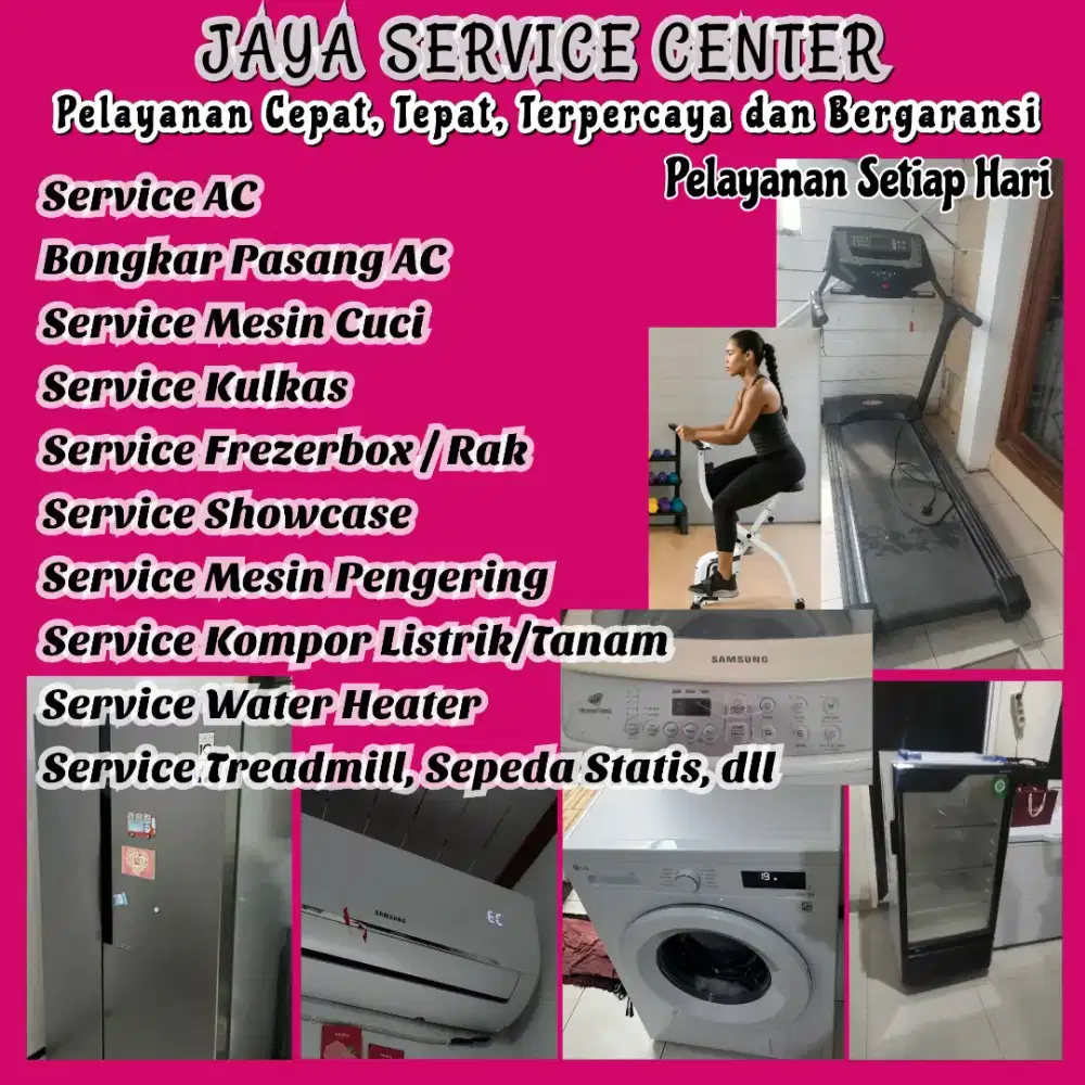 Service Mesin Cuci Kulkas Frezer Bongkar Pasang AC Servis AC Treadmill