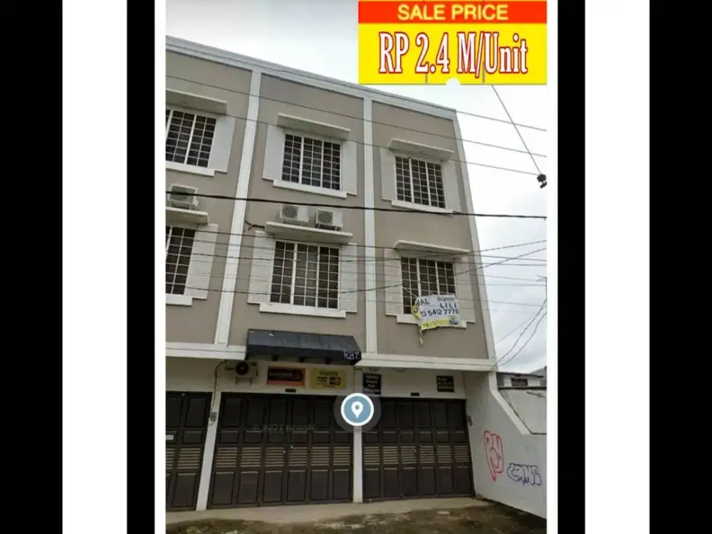 Ruko Jl Tupai LT 4 X 22, 3 WC LB 4 X18 x 3 Lantai Dekat RS Labuang Baji Tersedia 2 Unit Rp 2,4Mlyr Nego