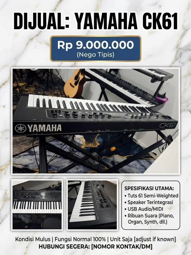 Jual piano yamaha Ck61