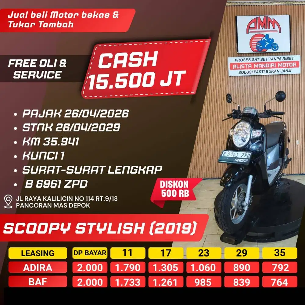 SCOOPY STYLISH 2019 PAJAK HIDUP CC0% KREDIVO TOKPED SPAYLATER INDODAN