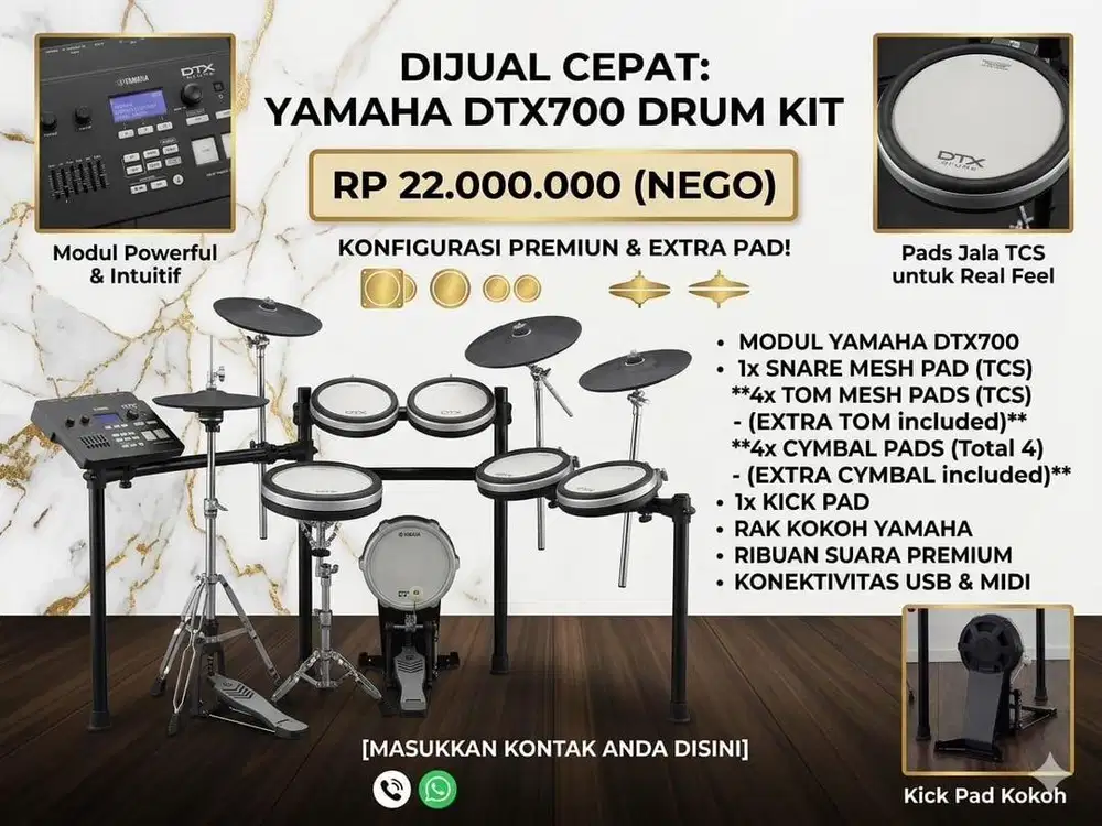 Jual drum set yamaha DTX