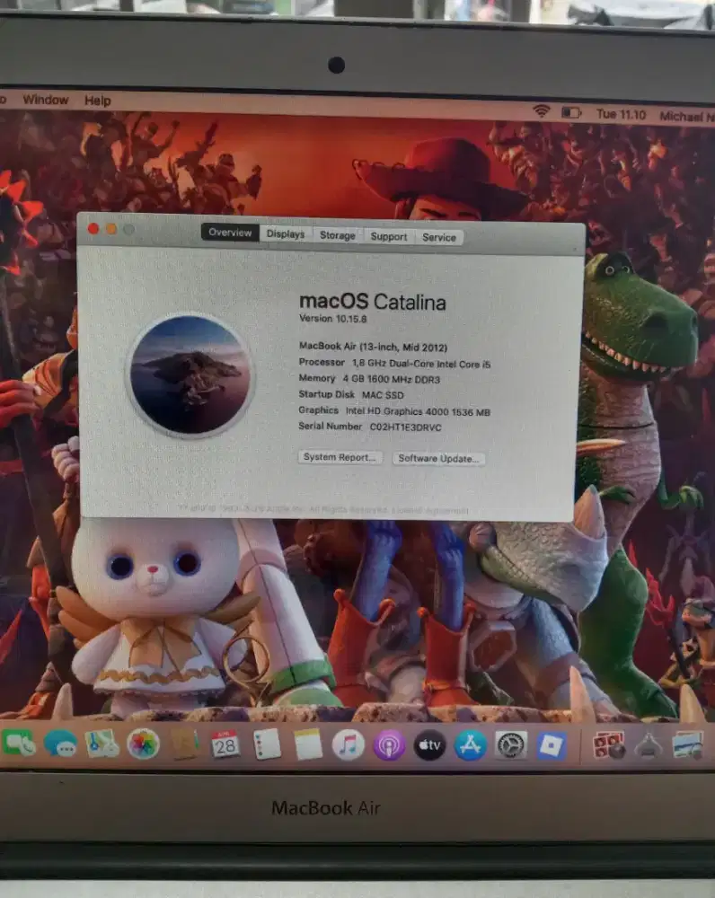 Macbook air A1466 Mid 2012 13 inc