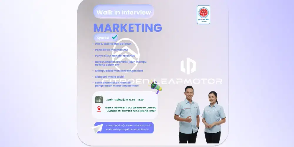 Lowongan Kerja Sales Executive - Citroen & Leap Motor