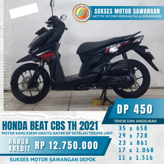 600 RB,AN ANGSURAN RINGAN HONDA BEAT CBS TH 2021 (SUKSES MOTOR)