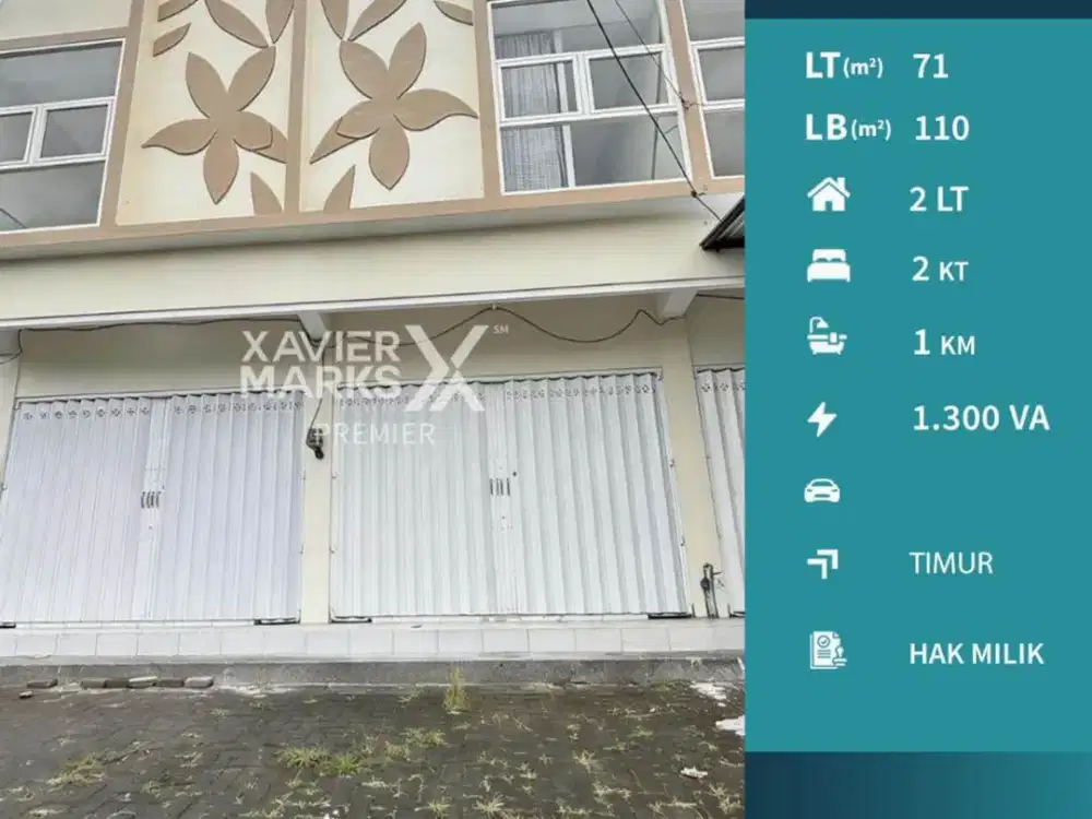 Dijual Ruko 2 Lt dekat UB dan Suhat di Tunggulwulung Lowokwaru Malang