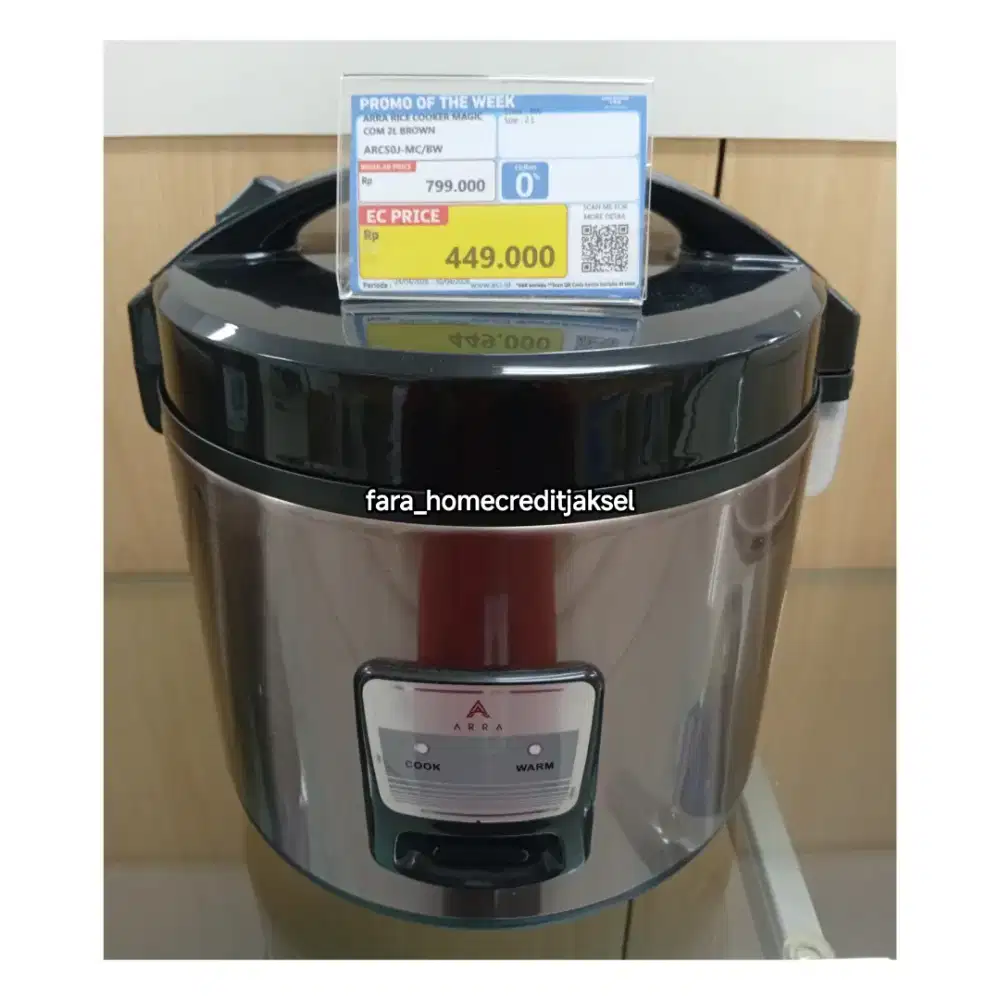 Arra Ricecooker Magic Com 2L Brown