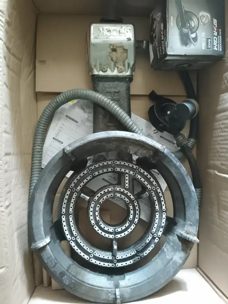 Kompor hock 1 tungku set regulator dan kuali burger