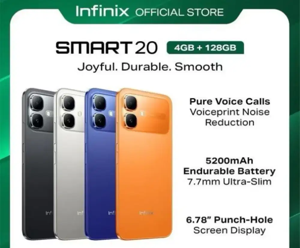 Hp infinix smart 20 new ram 4/128 warna orange
