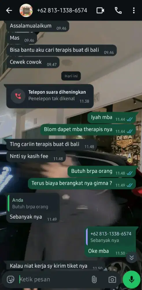 Loker therapis untuk di bali cowo atau cewe