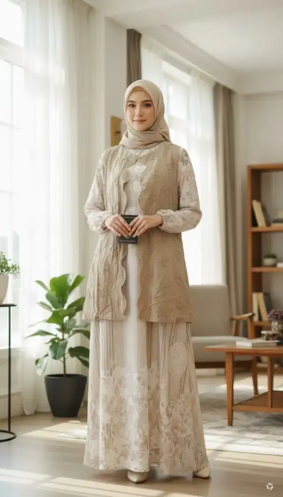 gamis bonor, gamis rompi, gamis mewah