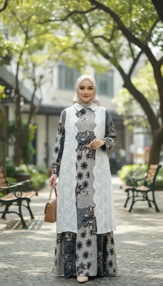 gamis binor, gamis rompi, gamis mewah