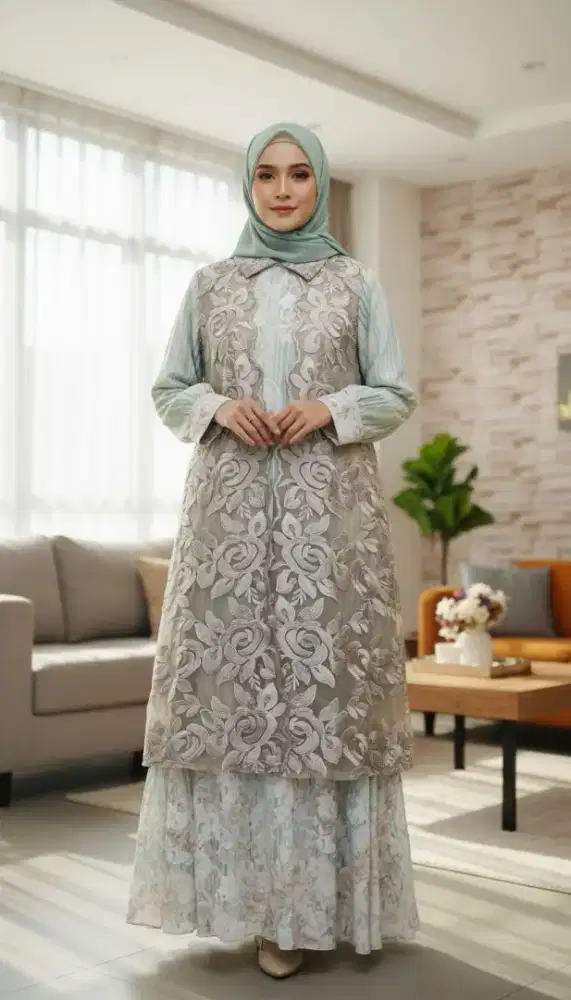 hamis rompi, gamis binor, gamis mewah
