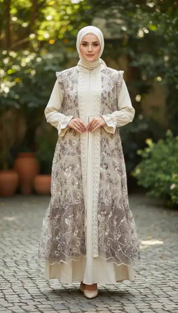 gamis rompi, gamis binor, gamis mewah