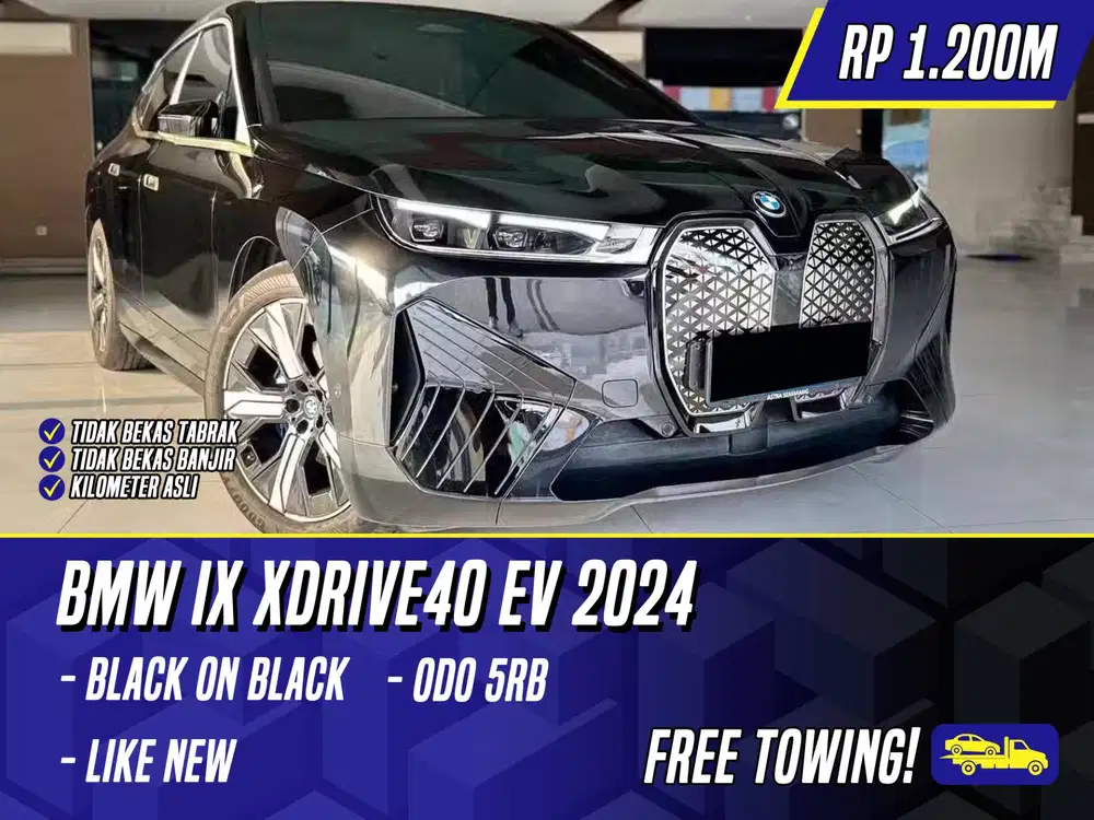 BMW iX xDrive40 EV 2024 NIK 2023 Black Hitam Listrik Electric xDrive