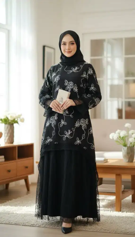 gamis binor, gamis simple, gamis mewah
