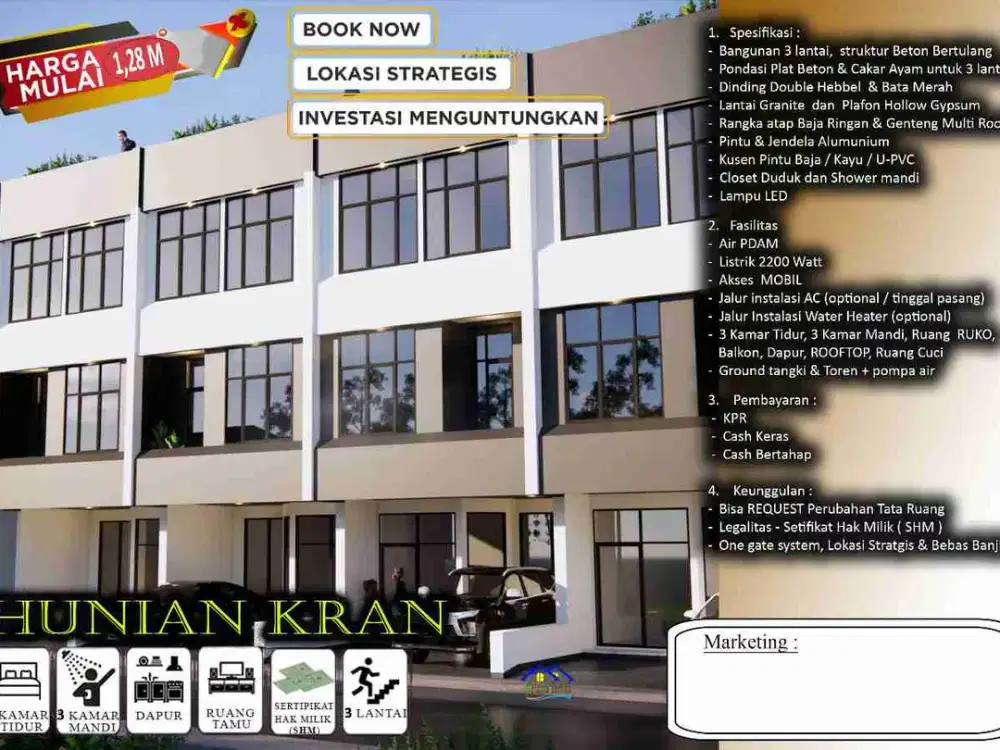 Dijual Cepat Hunian Ready 3,5 Lantai SHM Dekat Stasiun di Jakarta Pusat