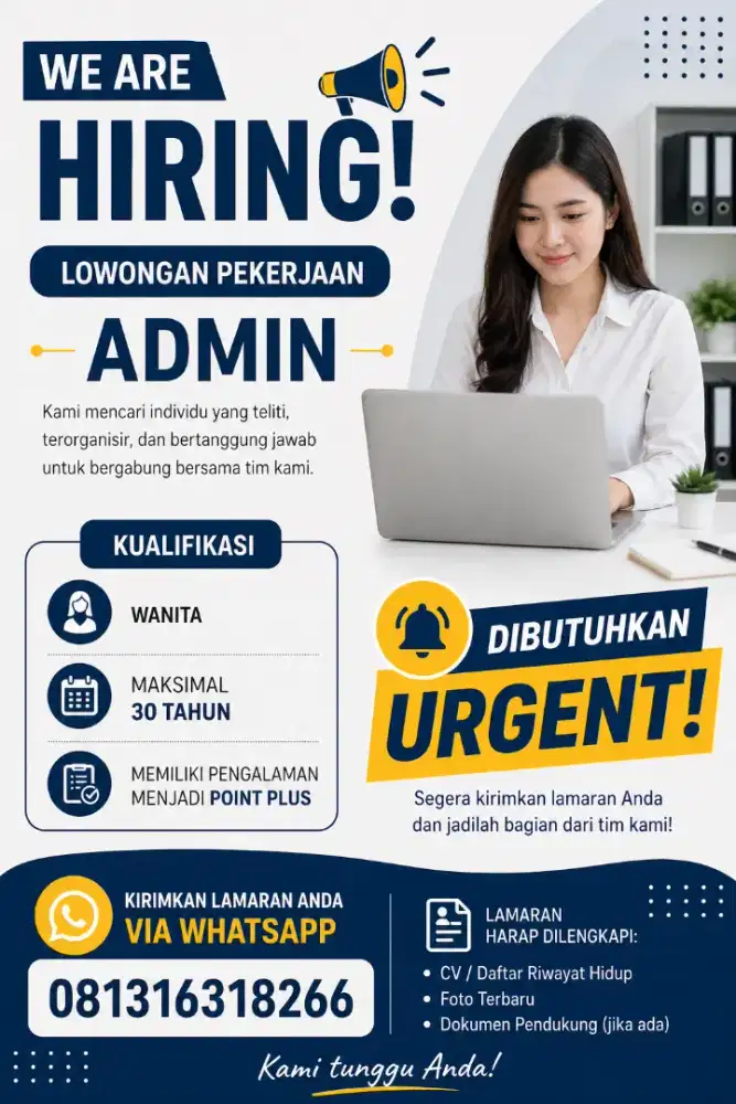 Dibutuhkan Segera Admin Perkantoran
