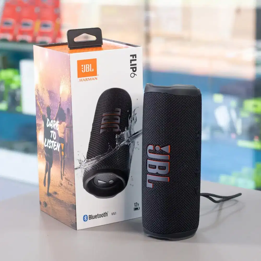 JBL Flip 6 Black-Baterai Awet Sampai 12 Jam Tahan Air dan Debu