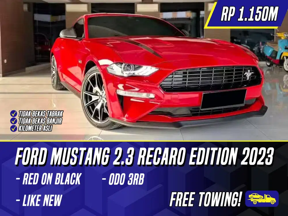 Ford Mustang 2.3 Recaro Edition 2023 NIK 2022 Red on Black Merah
