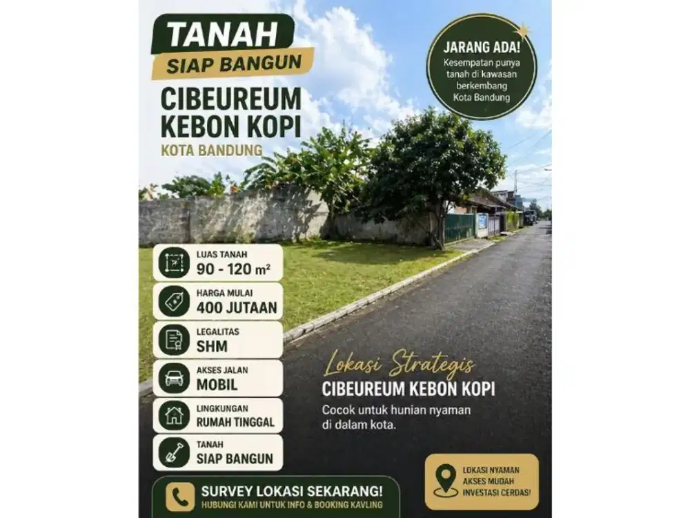 Tanah Cibeurem Kebon Kopi Dalama Perumahan Legalitas SHM
