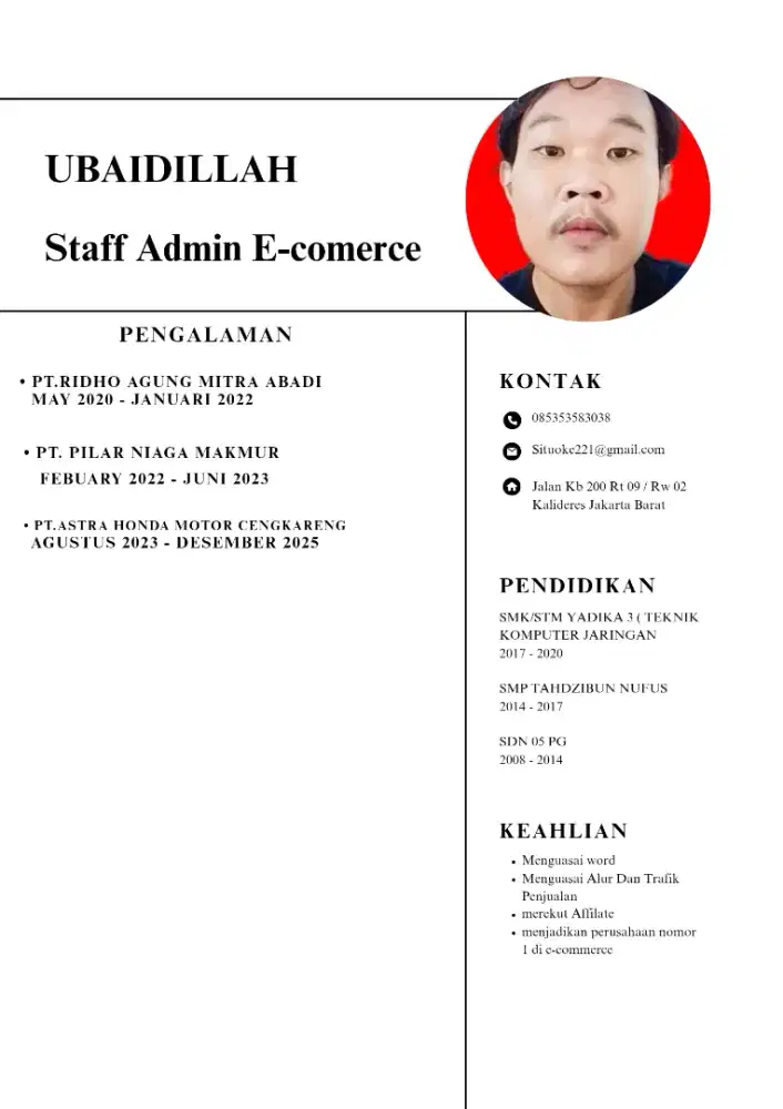 SAYA SEDANG MEMBUTUHKAN PEKERJAAN DI BIDANG ECOMMERCE DLL