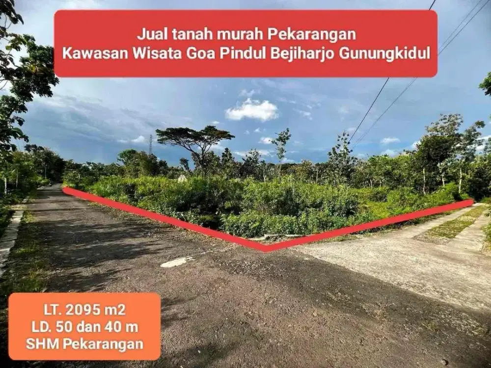 TURUN HARGA dijual tanah murah pekarangan di Bejiharjo Gunungkidul kawasan wisata Goa Pindul