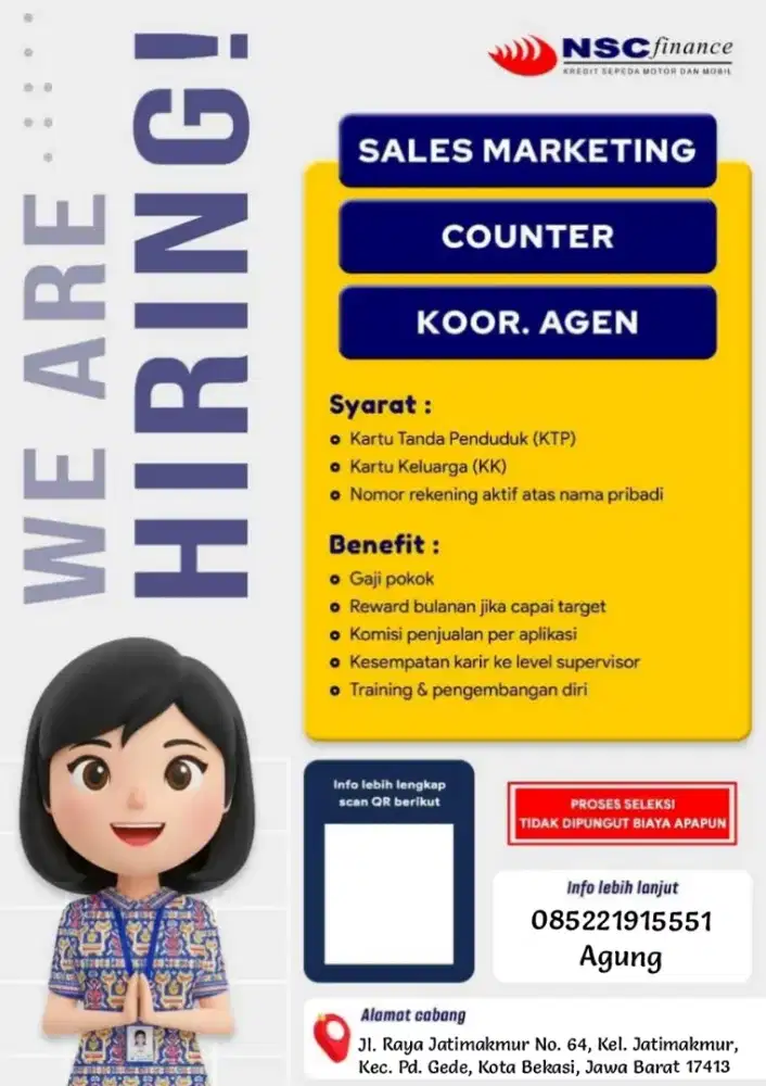 LOWONGAN KERJA – NSC FINANCE PONDOK GEDE