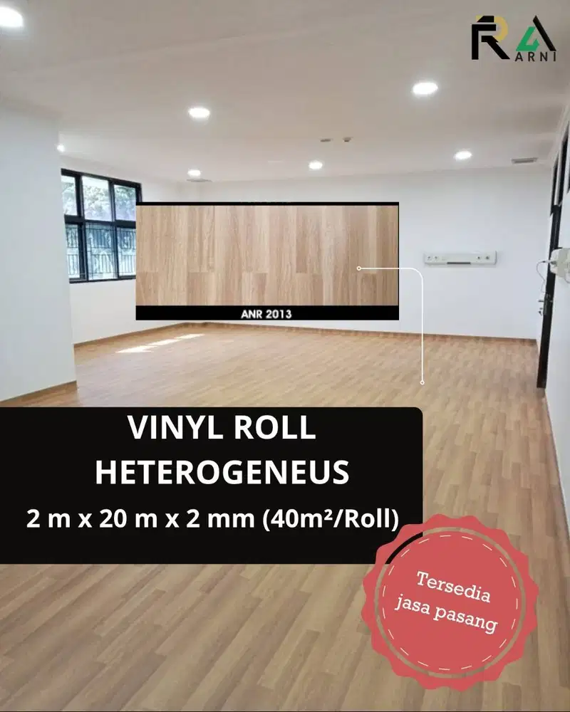 Vinyl Roll Heterogeneous 2mm | Ukuran 2m x 20m (40m²) | Lantai Vinyl