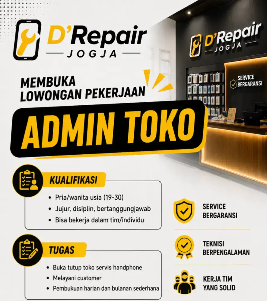 Dibutuhkan admin toko