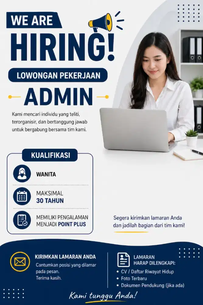 Dibutuhkan Admin Kantor