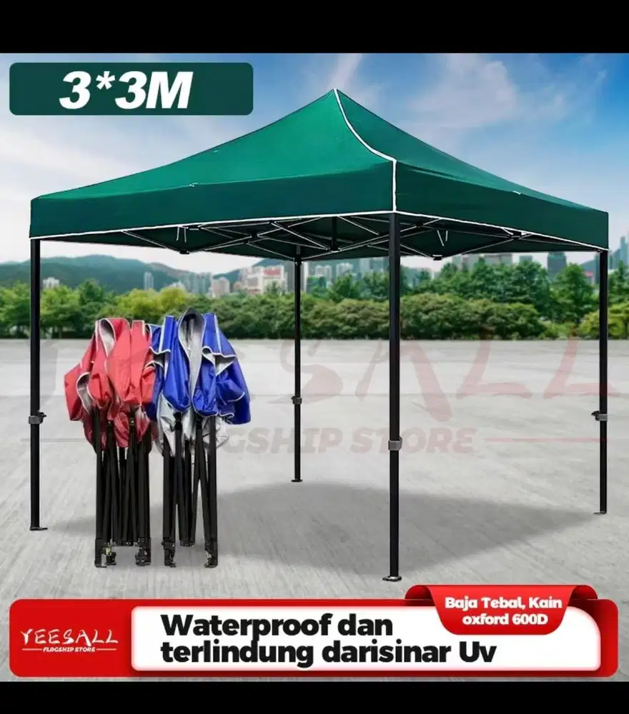 Tenda 3x3m warna hijau 3 tenda