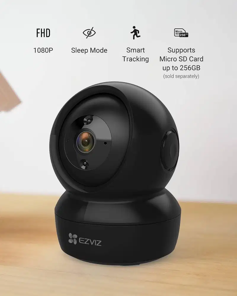 EZVIZ C6N 1080 Black 2MP - Two Way Audio, Pan Tilt, Indoor WiFi Camera