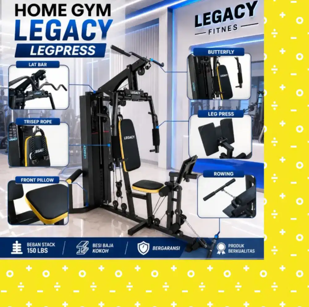 Homegym 1 sisi Legacy Legpress 75kg alat fitnes PLL-529