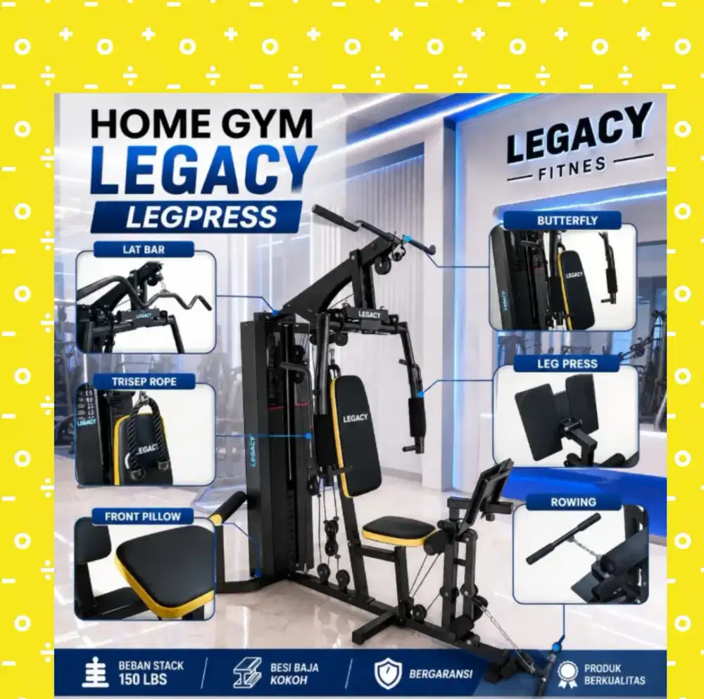 Homegym 1 sisi Legacy Legpress 75kg alat fitnes PLL-529
