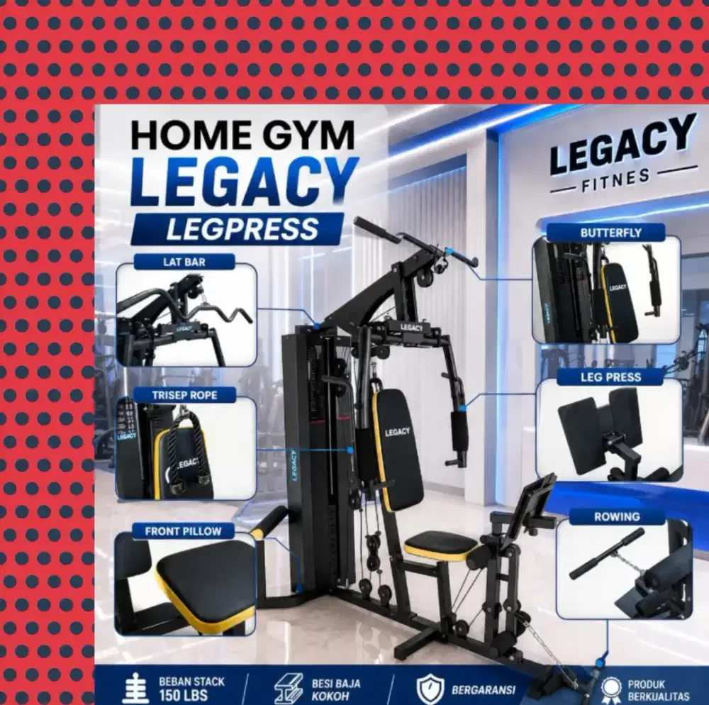 Homegym 1 sisi Legacy Legpress 75kg alat fitnes PLL-529