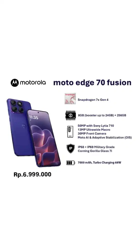 Motorola edge 70 fusion new