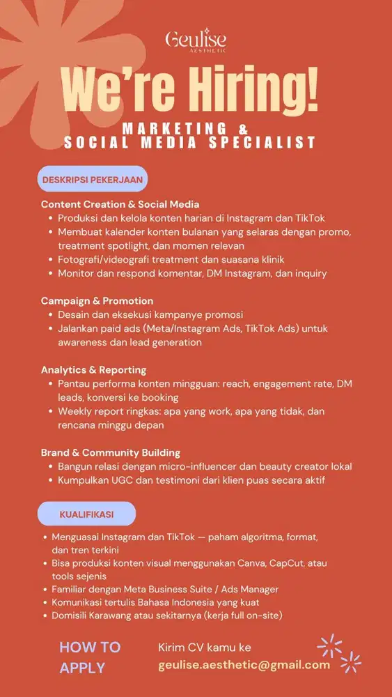 Lowongan kerja Content Creation & Social Media