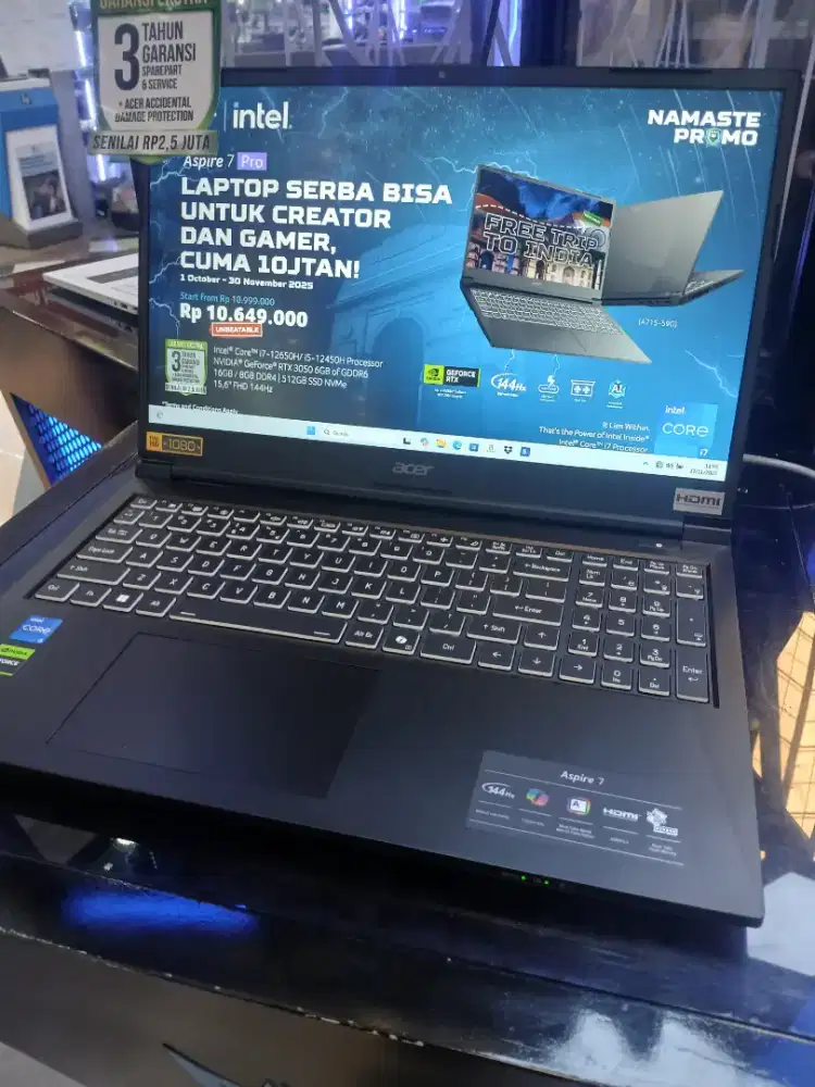 Promo cicilan laptop acer aspire 7 pro bunga 0% free2x cicilan