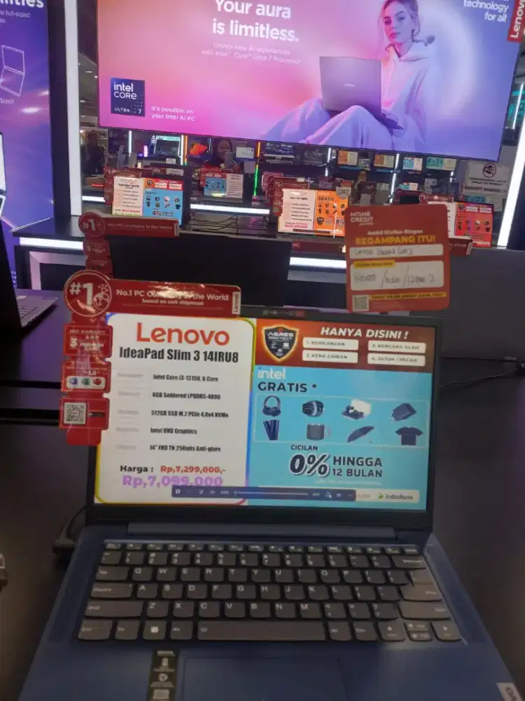 Promo cicilan laptop lenovo ideapad slim3 bunga 0% free2x cicilan