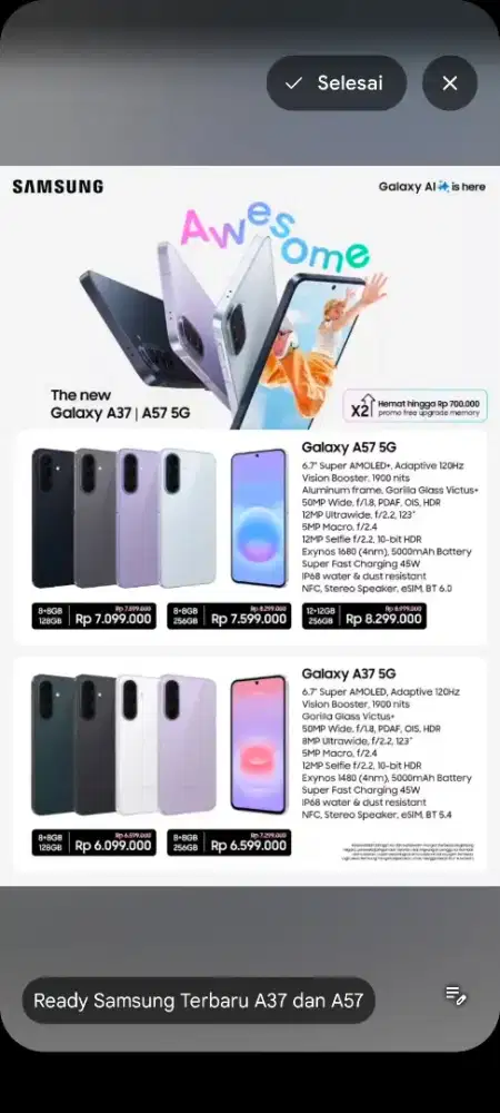 CICILAN SAMSUNG A37 & A57