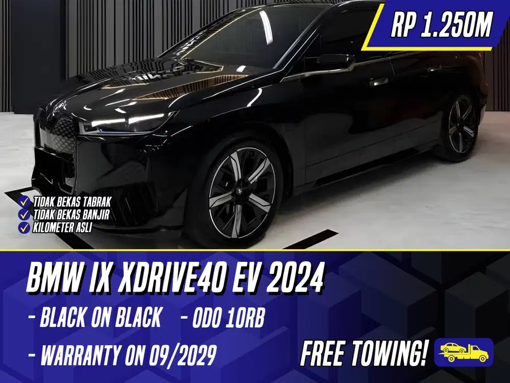 BMW iX xDrive40 EV 2024 Black Hitam Listrik Electric
