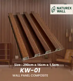 WPC Wall Panel 290x16x1.5 cm – Panel Dinding Kayu Premium