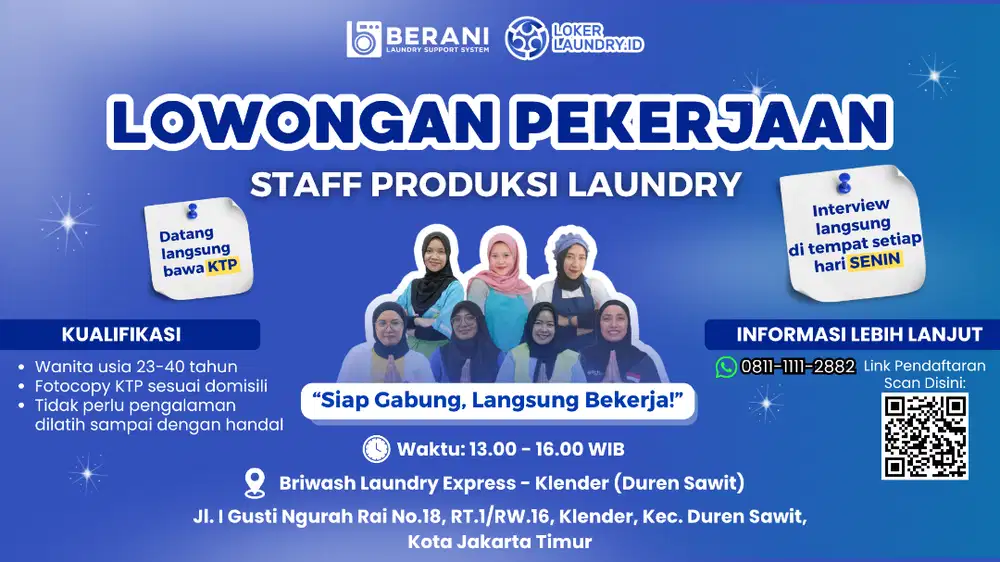 LOWONGAN KERJA STAFF PRODUKSI UNTUK 50 MBAK-MBAK & IBU-IBU