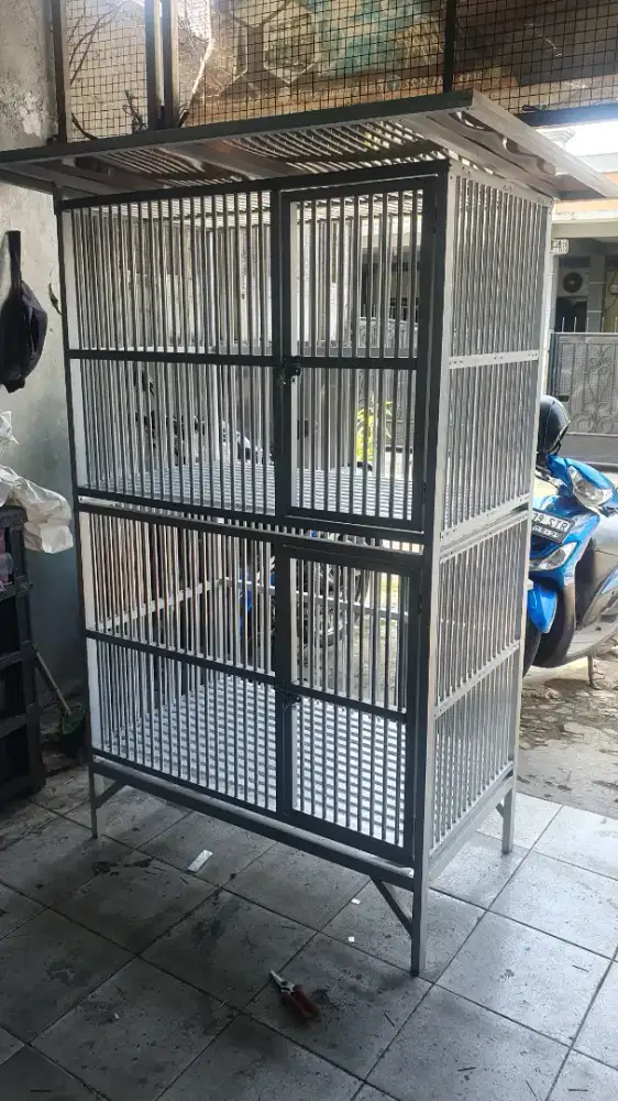 Kandang ayam alumunium 2 tingkat
