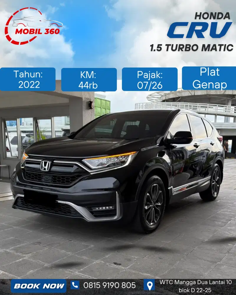 CR-V 1.5 Turbo matic tahun 2022 Hitam